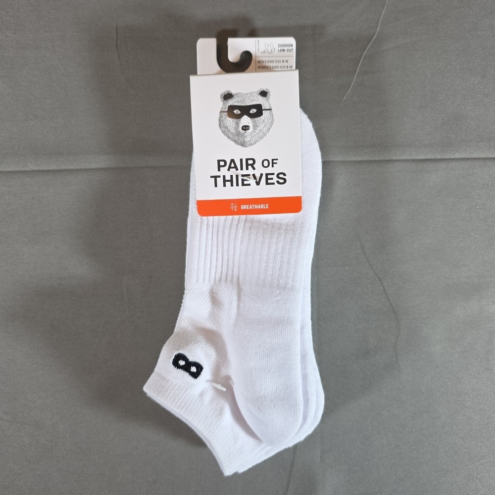 Pair of Thieves Men's Low-Cut Socks 3 Pk Size 6-12 White NEW
